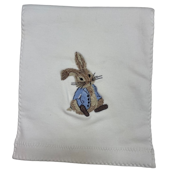 Peter Rabbit Other - NWT White Pima Cotton Peter Rabbit Embroidered Burp Cloth